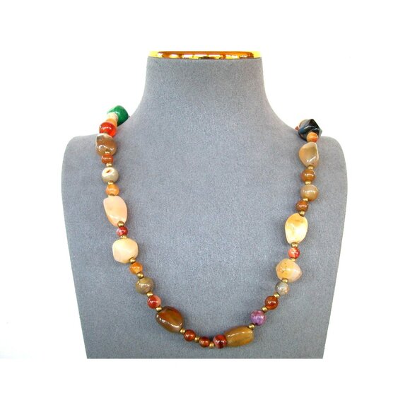 Vintage Multi-Stone Beaded Necklace - Picture 1 of 3